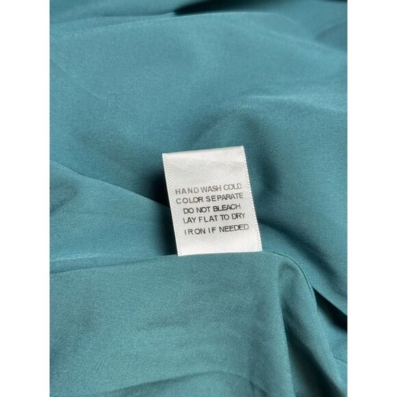 LELIS Collection-Shoulder Teal Mini Dress Size m With Bell Sleeves & Ruffle Deta - Picture 10 of 10